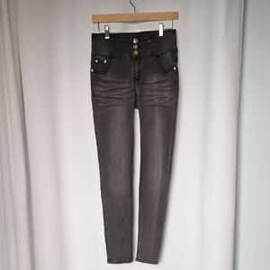Silver Diva Stylish Bedazled Gray Junior's Jeans Size 9